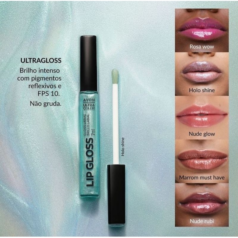 Gloss Labial Avon Ultra Color 7ml.Escola sua cor preferida:
. Nude Glow
. Holo Shine
. Rosa Wow
. Nude Rubi