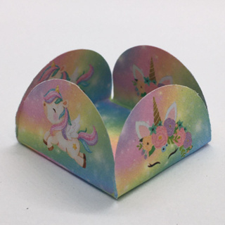FORMINHA UNICORNIO ARCO IRIS PARA CONFEITARIA DOCES FESTA ANIVERSÁRIO UNICÓRNIO CORES LISAS CANDYZINHA - BASE 3x3 cm em Oferta na Shopee