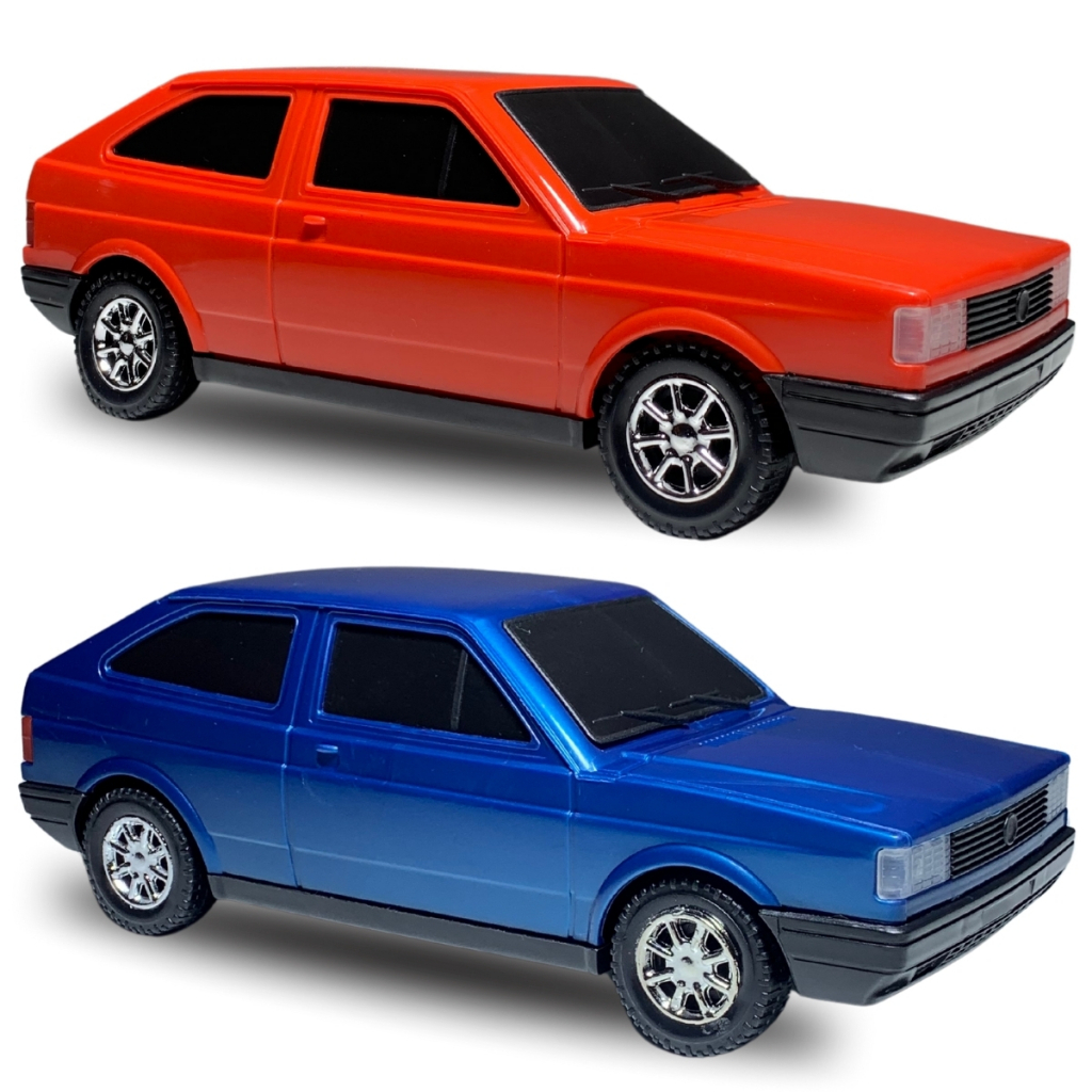 Kit 2 Carros Brinquedo menino Gol quadrado Brinquedo Retrô presente barato reforçado realista carrinho de brinquedo