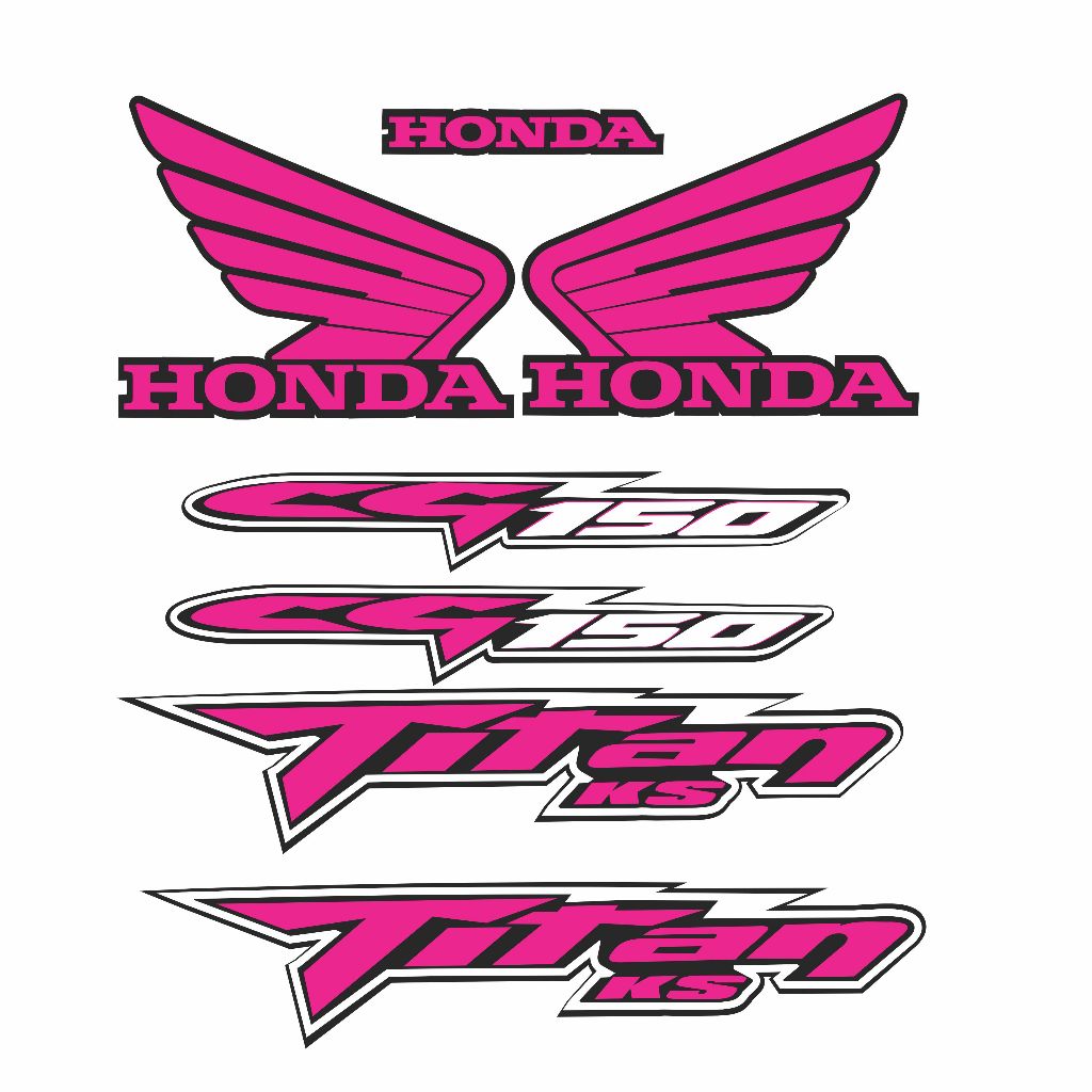 Adesivo Moto  CG Titan 150 Ks Es  Esd rosa, azul, vermelho prata em Oferta na Shopee