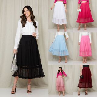 Saia Fit e Flare Longo tule -0223