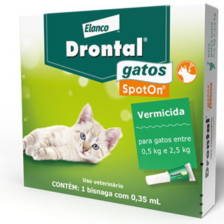 Drontal Gatos Spot on 0,5kg à 2,5kg (01 Pipeta 0,35ml) em Oferta na Shopee