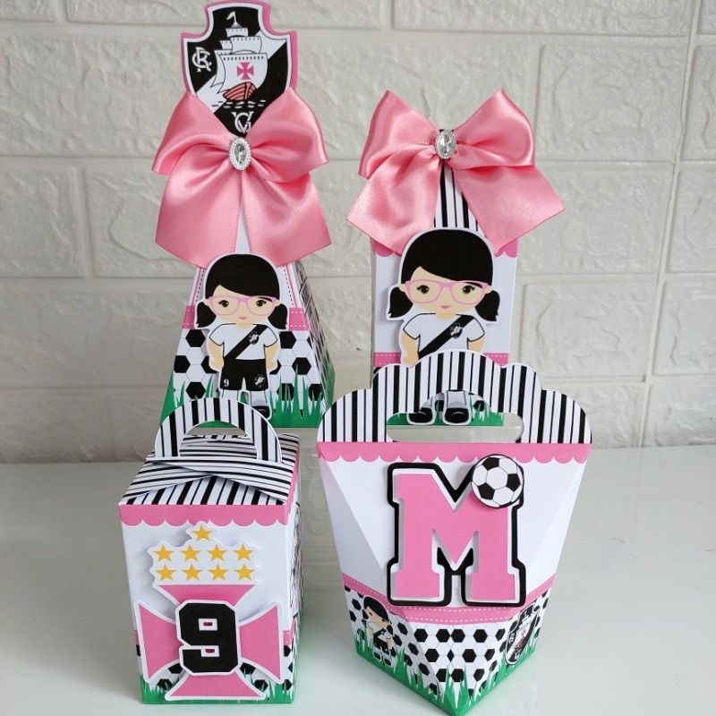 Kit Caixas Personalizadas tema Vasco da Gama Menina (FAZEMOS QUALQUER TEMA) lembrancinhas mimos personalizados Vasco