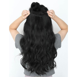 Aplique Tic Tac Ondulado Fibra Organica 65cm Aceita Prancha Preto em Oferta na Shopee