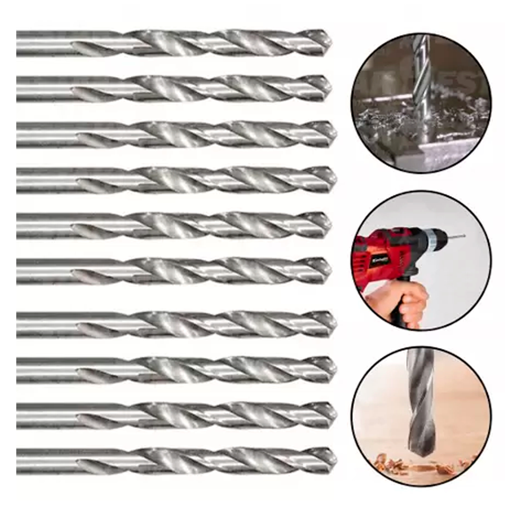 Jogo Broca Aço Rápido 10 Unidades 5mm Resiste Corta Chapa Metal Plástico Madeira em Oferta na Shopee