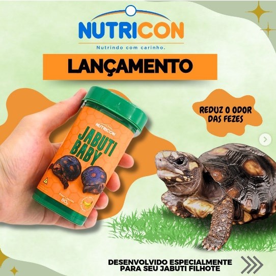 LANÇAMENTO Ração Jabuti BABY da Nutricon 80g