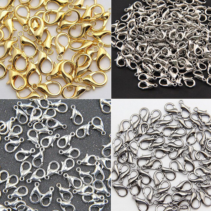 Fecho lagostinha 12mm para pulseiras colares e artesanato em geral em Oferta na Shopee