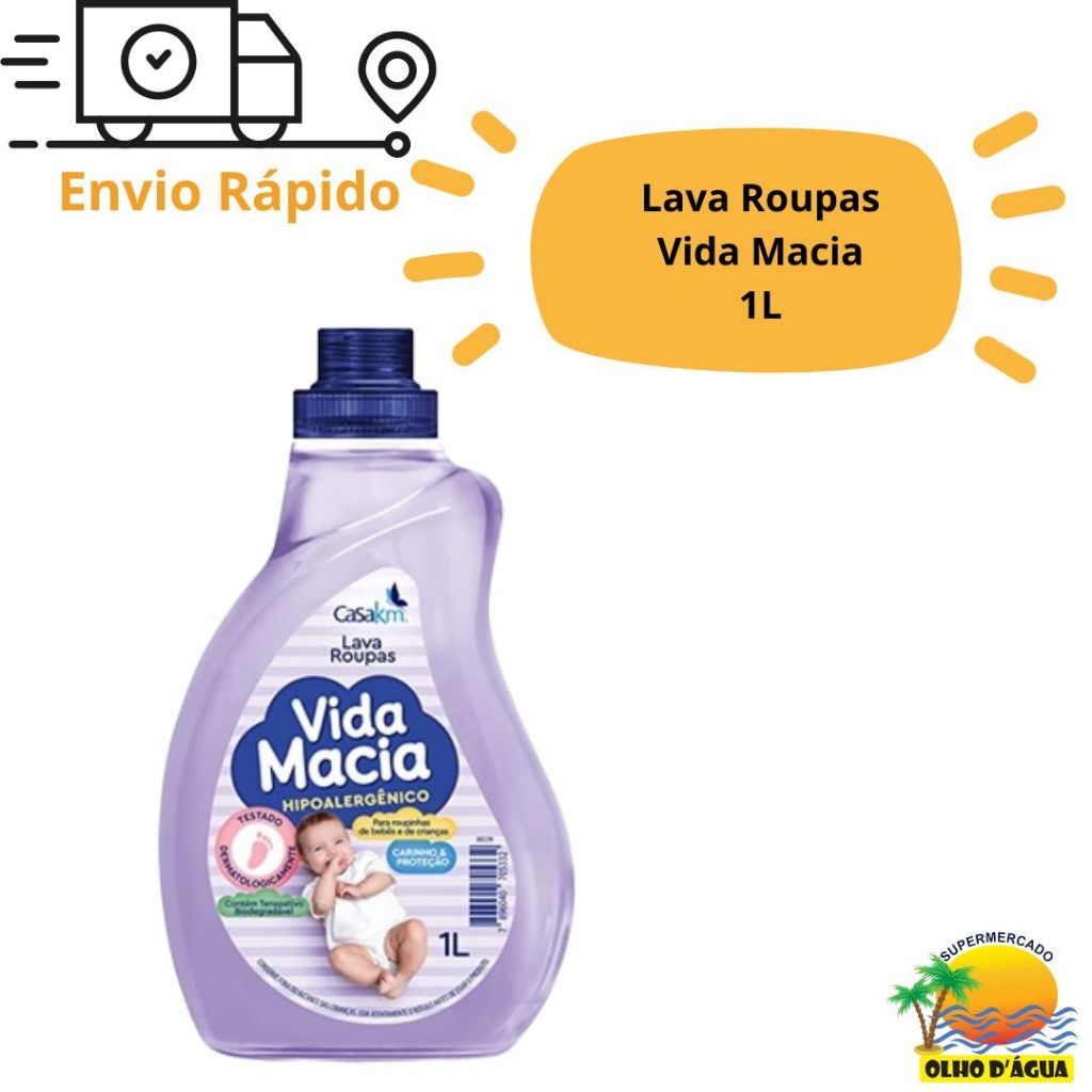 Lava Roupas de Bebê Vida Macia Hipoalergênico de 1L