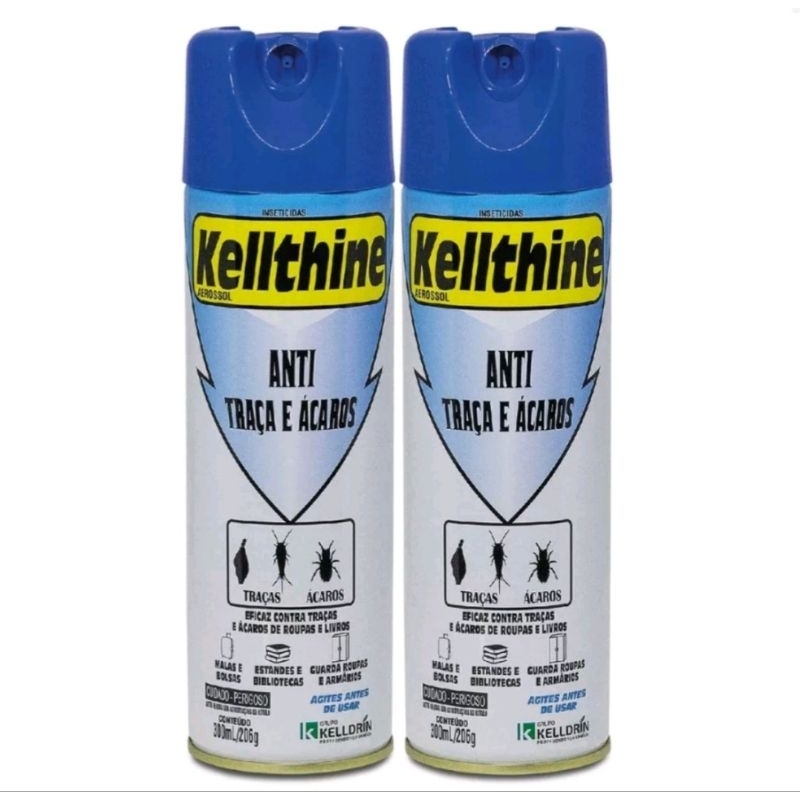 kit 2 Kellthine Anti Traças e Ácaros aerosol 300ml
