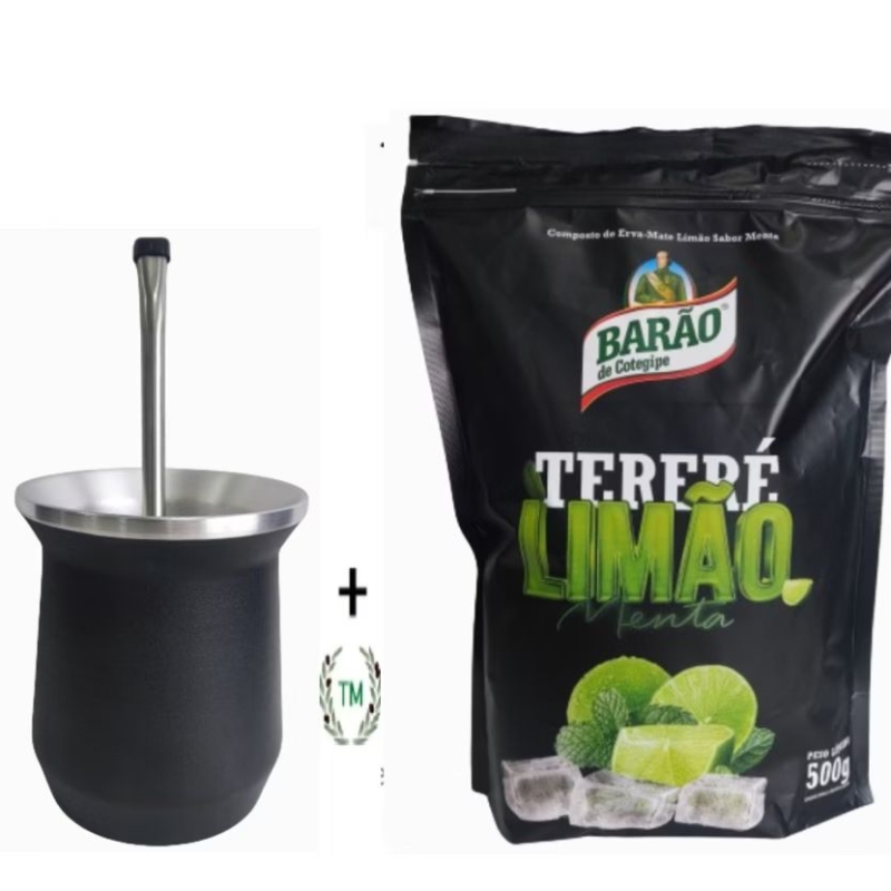 Kit Tereré Copo Térmico para Tereré + Bomba + Erva Mate Tereré 500g