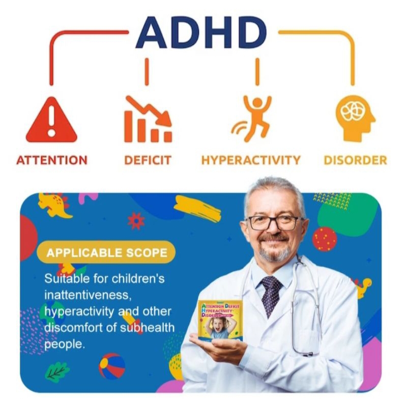 Adesivo  TDAH Desatenção Imperativo Comprovado Sumifun 8 pçs