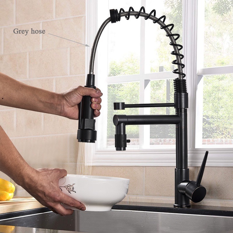Torneira Cozinha Gourmet Misturador Ducha Duo Spray Preto Com Spray ...