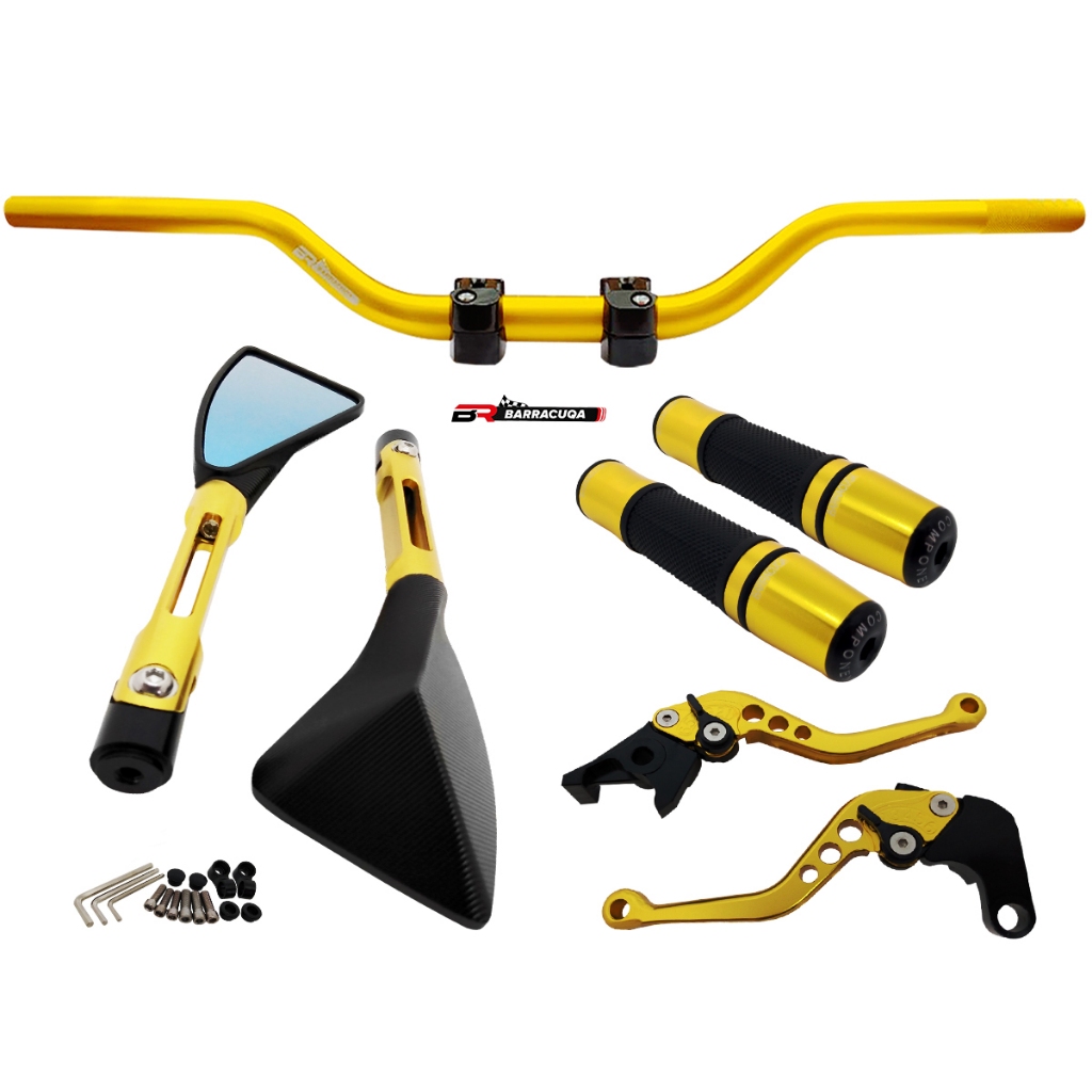 Kit Esportivo Guidão Retrovisor Manete e Manopla com peso Xj6 N Mt-07 Mt-09 Mt-03 Fz6