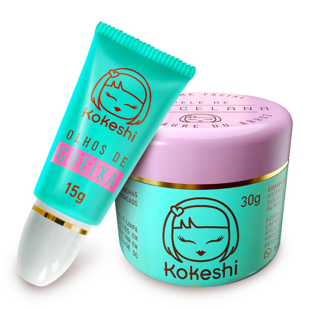 Kit Renovadores Faciais Kokeshi Pele Porcelana Olhos Gueixa