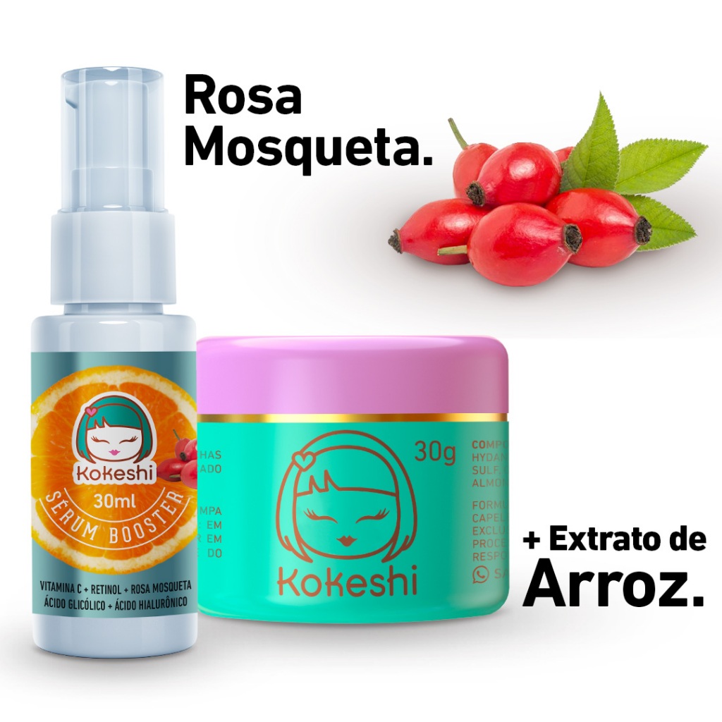 Kit Pele de Porcelana Sérum Vitamina C Kokeshi Hidratantes