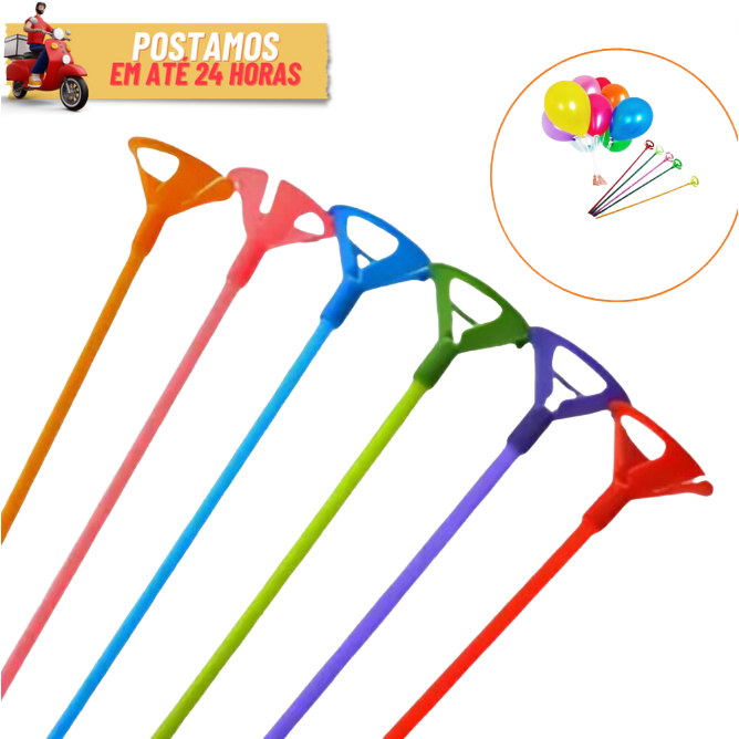 20 Unidades Pega Balao Vareta Hastes 30 cm para Bubble, Ballon Cake Varias Cores em Oferta na Shopee