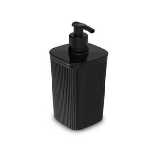 Porta Sabonete Líquido de Plástico 420 ml Frisos Preto Banheiro Lavabo Plasútil em Oferta na Shopee
