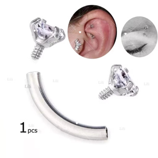 Kit  Piercing Microbell Curvo Zircônia Redonda Aço Tragus, Helix, Rook, Conch, Sobrancelha em Oferta na Shopee