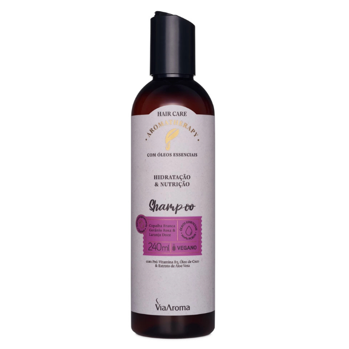 Shampoo Vegano Via Aroma com Óleos Essenciais Naturais 240ml em Oferta na Shopee