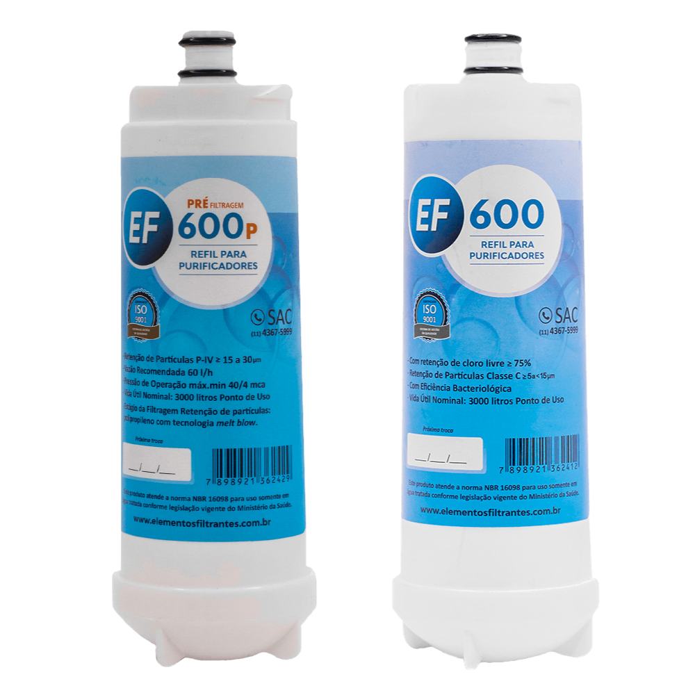 Filtro Refil para Purificador de Água IBBL Kit C+3/C+5 e Pré C+3 - PFN2000, PFQ2000, BDF100, BDF300, BDF300, 2T, PDF300 - EF
