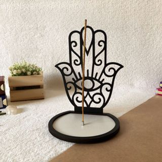 Incensário mão de Hamsá em MDF preto e branco - MB artesanatos em Oferta na Shopee