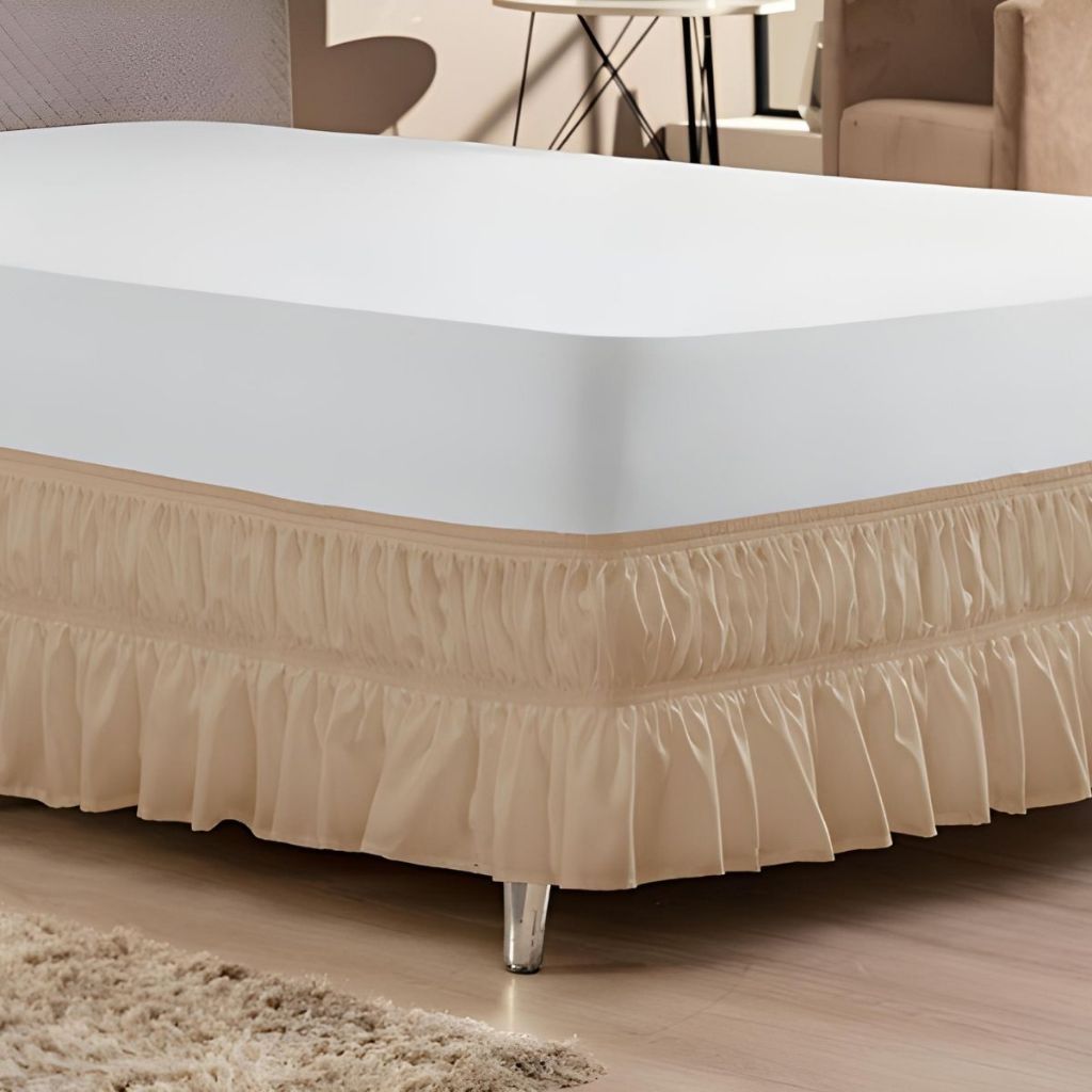 Saia Cama Box Casal com 2 Elásticos Duplo Ajustável Micropercal