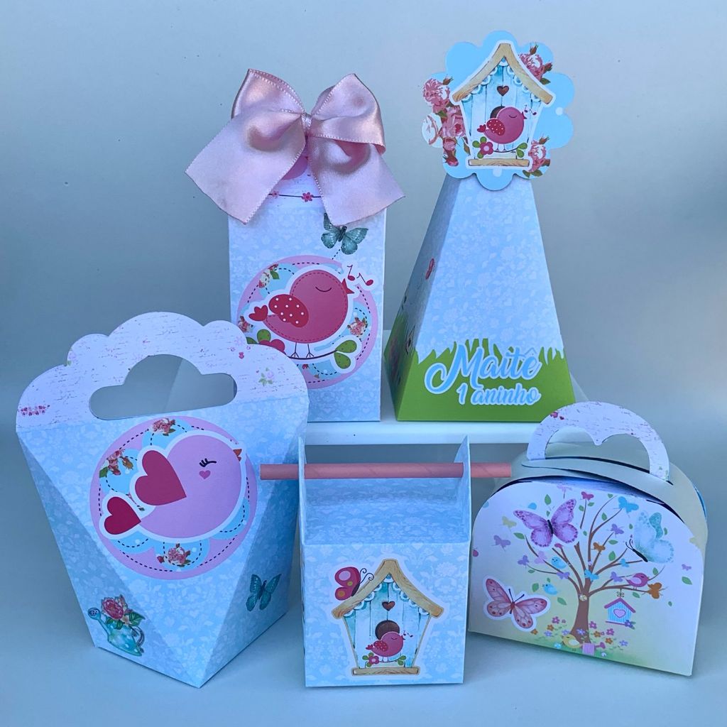 Kit Festa Personalizadas Jardim Encantado PEGUE E MONTE Lembrancinhas Aniversário Caixas Decoração