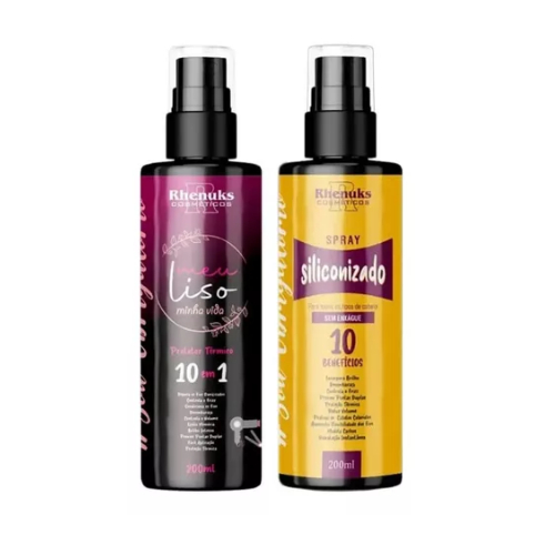 Kit Spray Térmico Capilar Meu Liso + Siliconizado - 200ml em Oferta na Shopee
