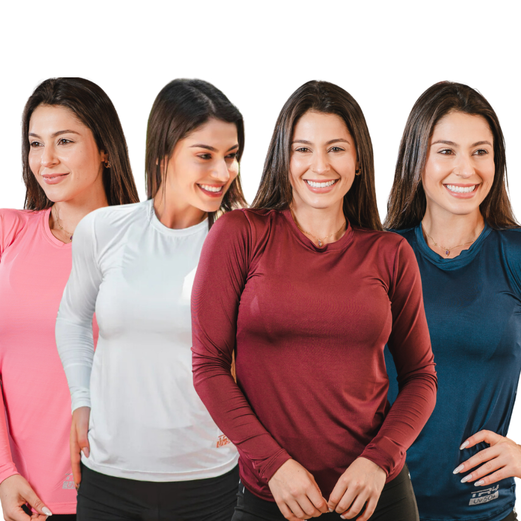 Camisa Feminina Blusa Térmica Segunda Pele Camiseta com Proteção UV Blusa Manga Longa