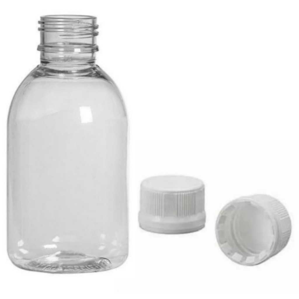 Frasco Pet 100ml Cristal 10 Unidades + Tampa Lacre Com Vedante Rosca 24 em Oferta na Shopee