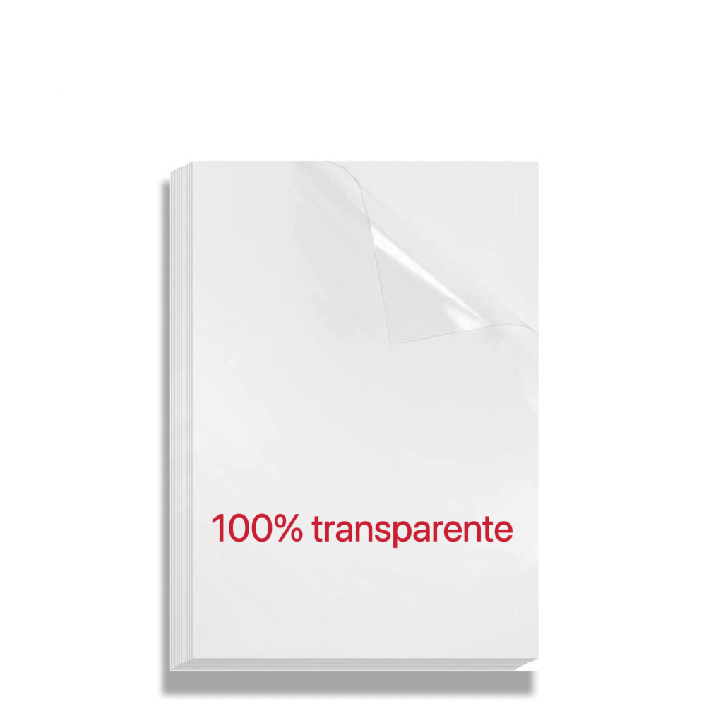 Vinil Adesivo Premium 100% Transparente A4 - Jato De Tinta 10 Folhas - NÃO É À PROVA D'ÁGUA
