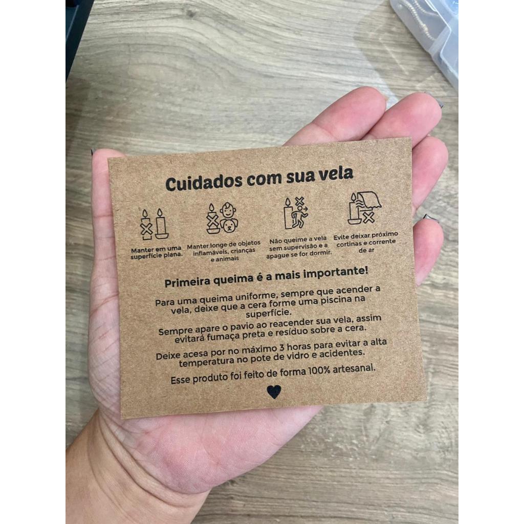 Cartão Cuidados com a sua Vela - 10x9cm em Oferta na Shopee
