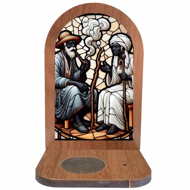 Altar Congá Preto Velho e Preta Velha em MDF - Arte Estilo Vitral