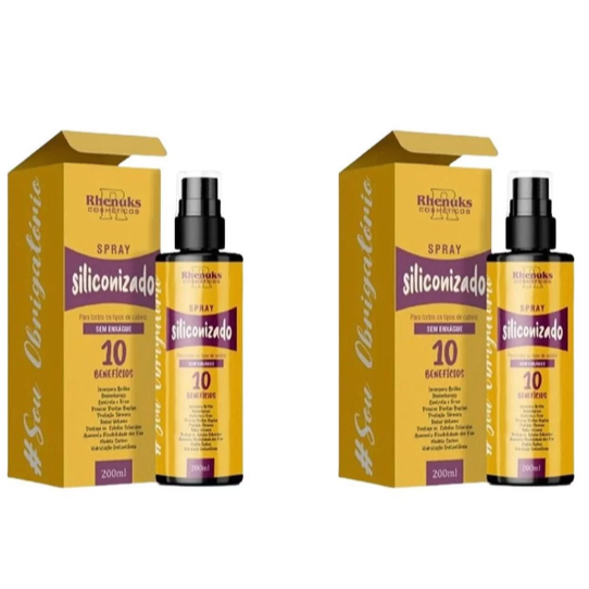 Kit com 2 Spray SILICONIZADO Protetor Térmico Capilar Rhenuks 200ml cada em Oferta na Shopee