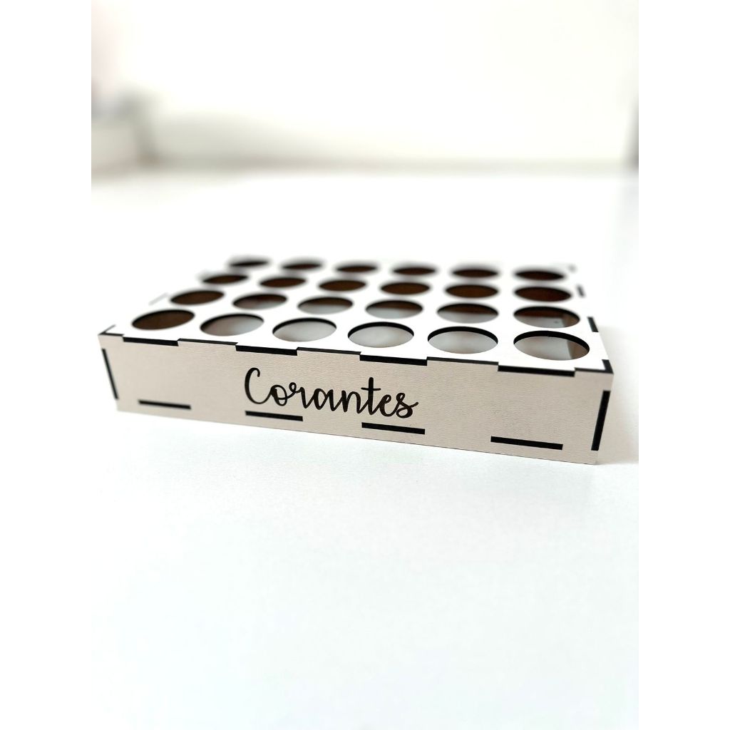 Porta Corante MDF 3mm 40 furos para corante 25gr