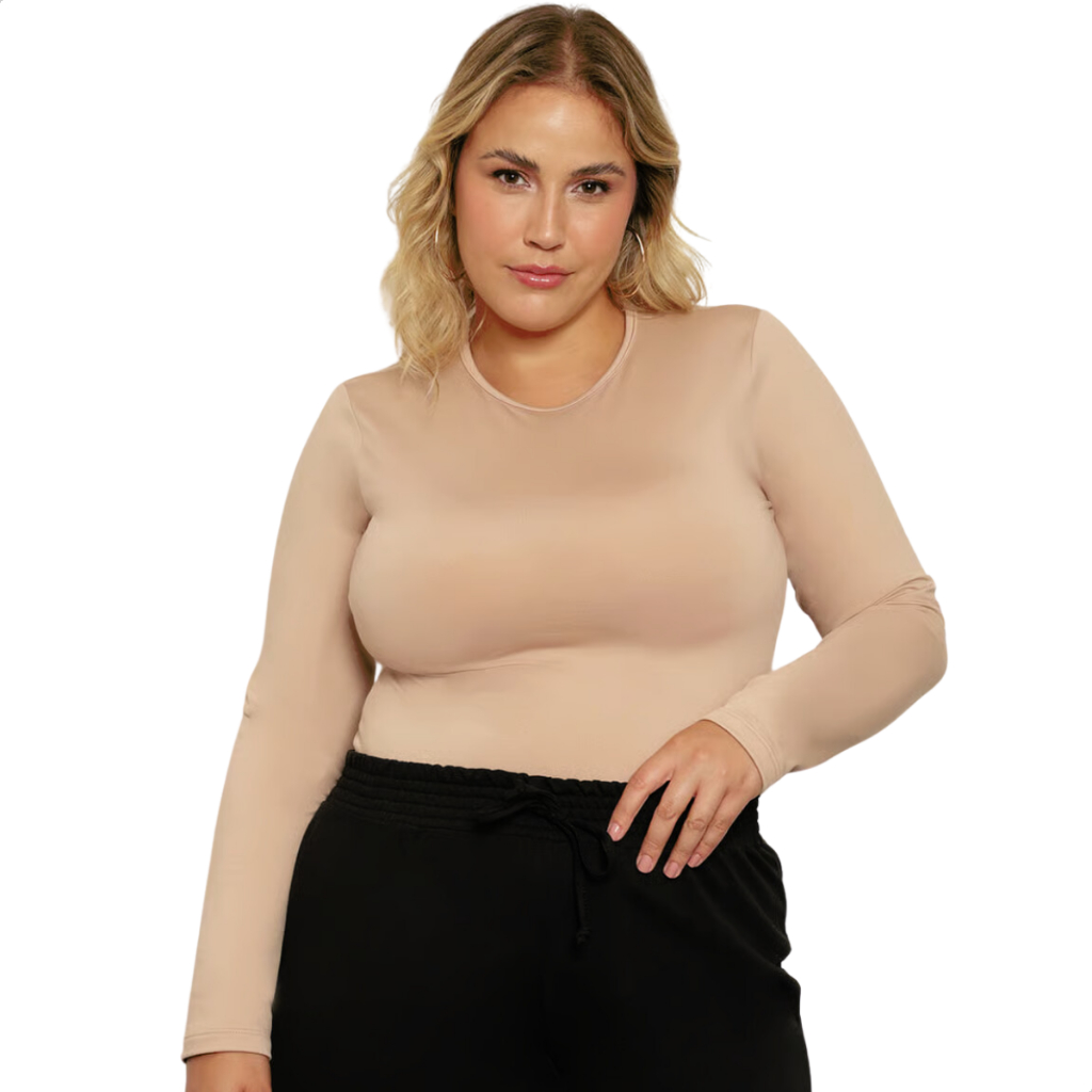 Blusa Térmica Feminina Peluciada Segunda Pele Plus Size Proteção UV