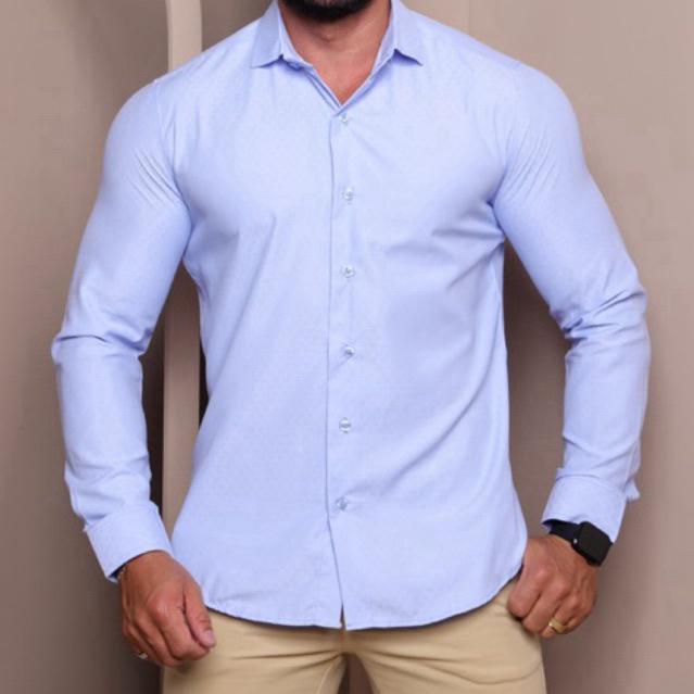 Camisa Social Slim Fit Masculina Passa Facil Manga longa Premium Envio Imediato