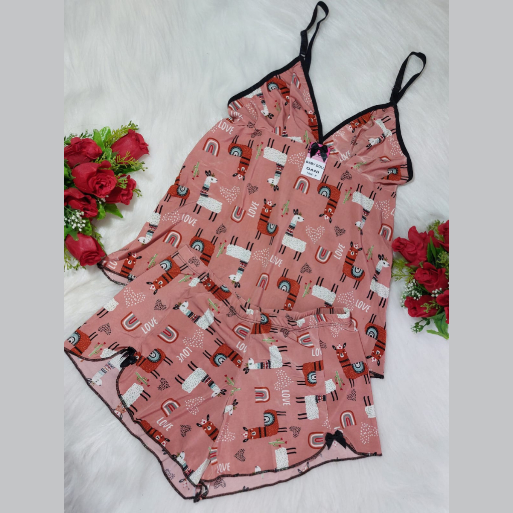 baby doll liganete menina moça juvenil confortável não dá bolinha estampas sortidas selecionadas