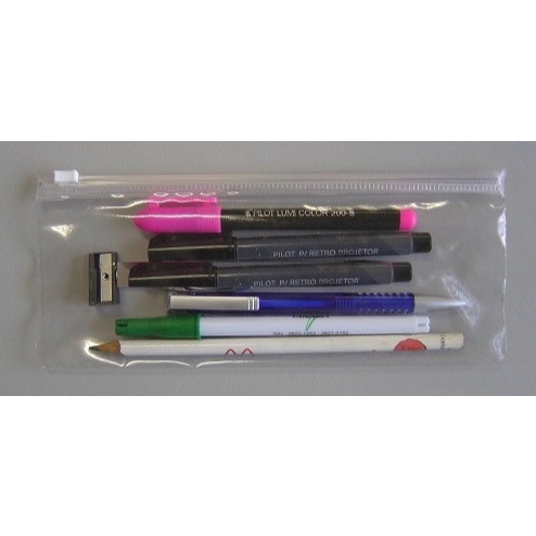 Estojo Zip Transparente Organizador 22x9cm (10, 20 ou 50 unidades)