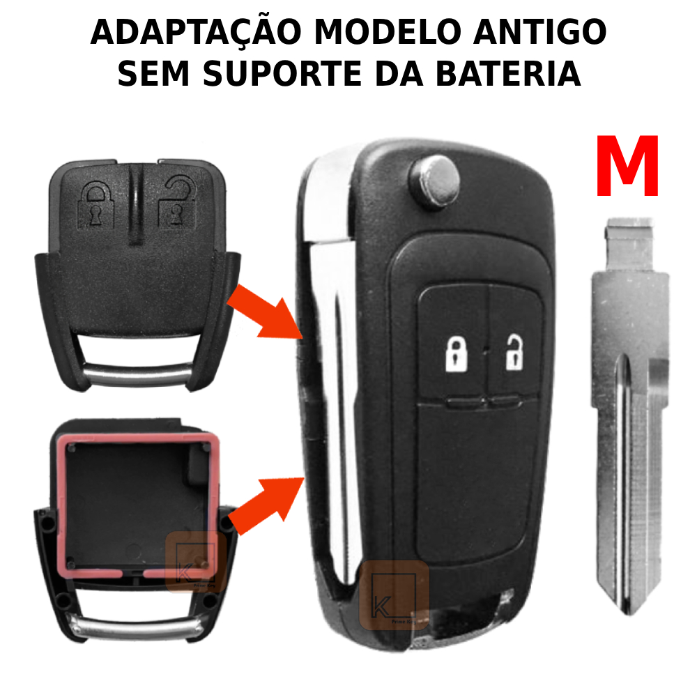 Carcaça Chave Canivete Gm Astra 2 Botões Lâmina M (Sem Suporte da Bateria) em Oferta na Shopee