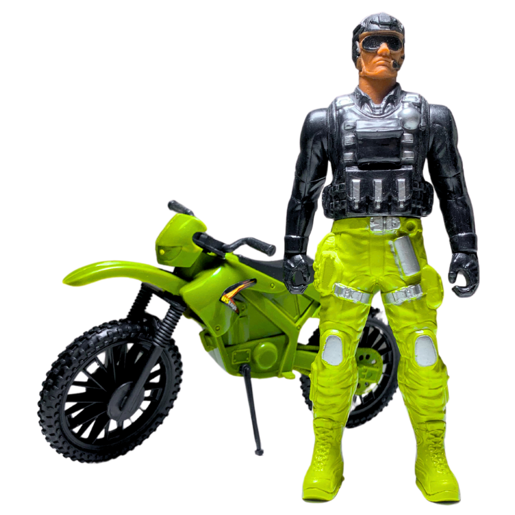 Kit Soldado Brinquedo Motinha Policia Trilha Carrinho Menino esporte motocross Corrida velocidade