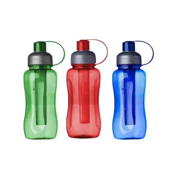 Squeeze Garrafa de água Com Tubo de Gelo 800 ml Esportiva Escola Academia Caminhada Cores Variadas