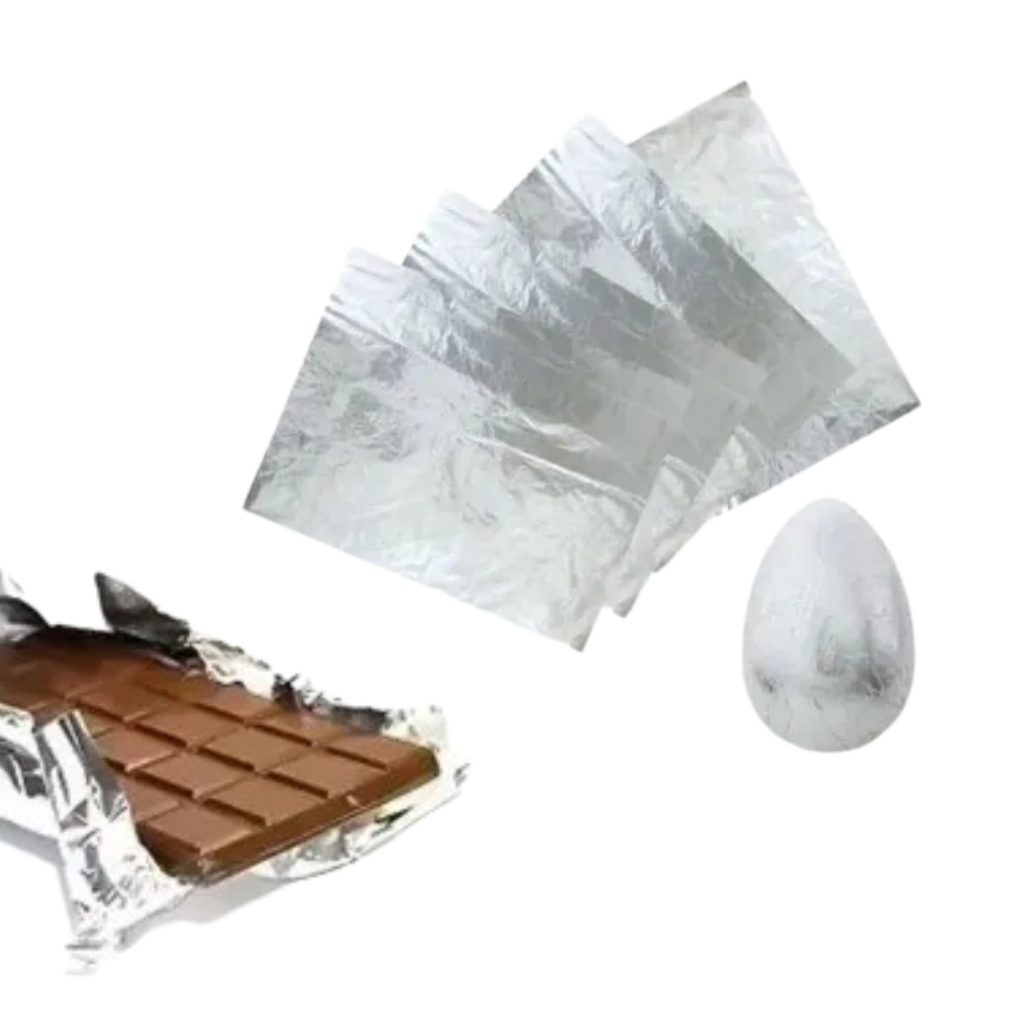 100 papel chumbo prata para ovo de páscoa em Oferta na Shopee