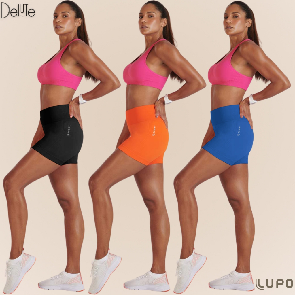 Short Fitness LSport Feminino Lupo Cos Com Borda Interna Com Silicone Sem Costura de Academia Basic em Oferta na Shopee