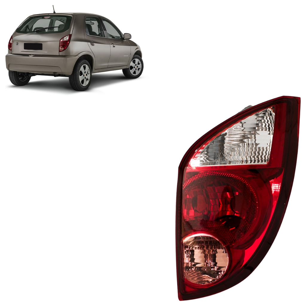 Lanterna Traseira Celta 2006 2007 2008 2009 2010 2011 2012 2013 2014 2015 Tricolor Carcaça Preta Lente Lisa - Spare Parts and Accessories for Vehicles