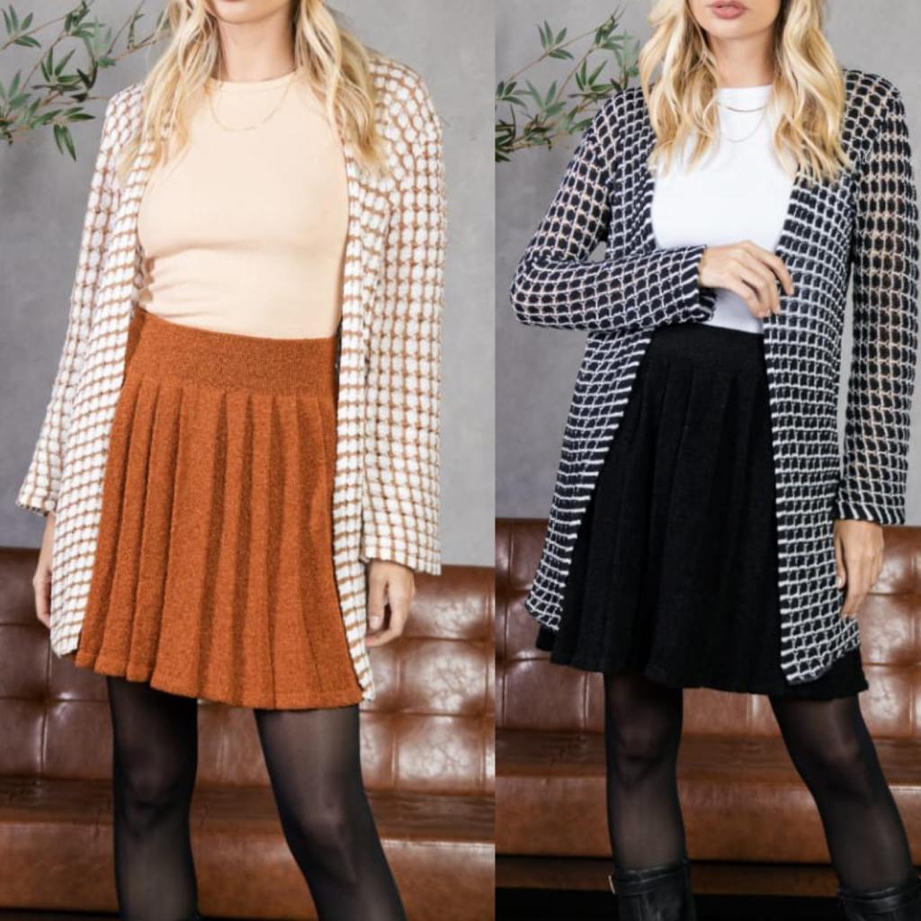 Cardigan Casaco Blusa Tricô Inverno Segunda Pele Manga Longa Kimono Feminino Blogueirinha Fashion Outono Inverno