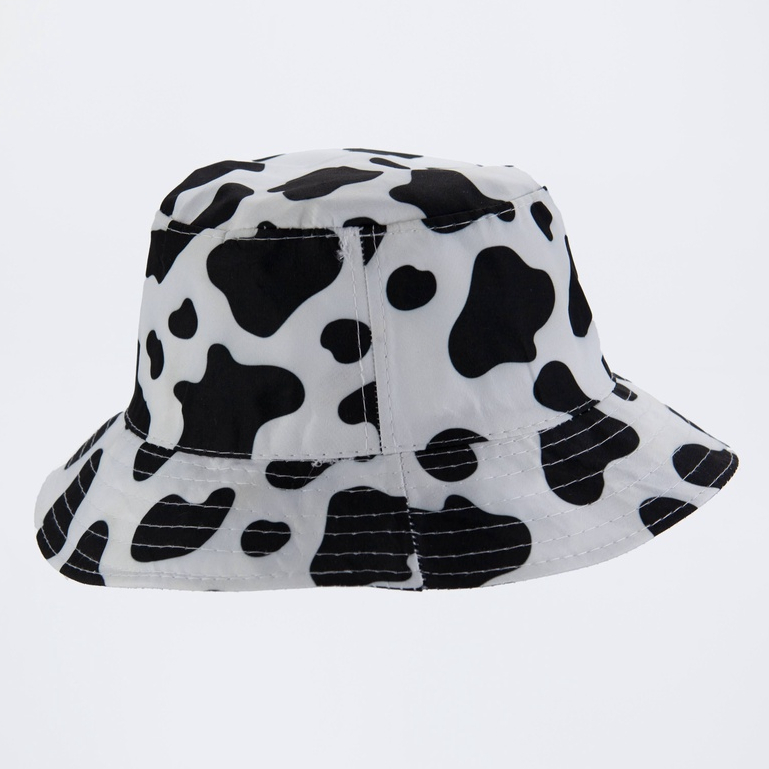 Chapéu Bucket Estampado Vaquinha Machadinho Preto e Branco Estiloso