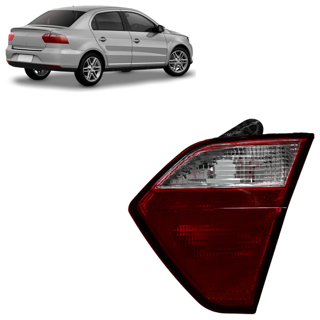 Lanterna Traseira Voyage G6 2013 2014 2015 2016 Bicolor Porta Malas Carcaça Preta Lente Estriada - Spare Parts and Accessories for Vehicles