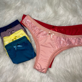 Kit 5 Calcinhas de renda Microfibra 2 renda Elly Varias cores em Oferta na Shopee