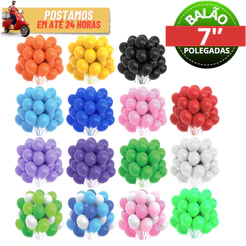 Balão Bexiga Latex Liso Número 7 Polegadas - Balões Bexigas Várias Cores Para Festas e Eventos